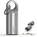 Tikey Titanium EDC Pill Container, Waterproof Keychain Capsule, Pocket Purse Pill Case for Outdoor Travel Camping（Gray） (Pill Case M)