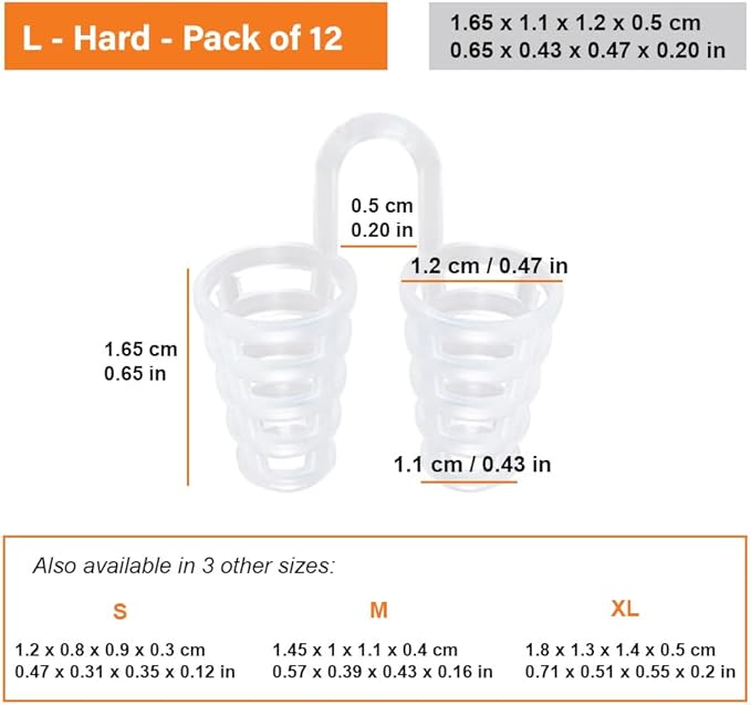 Nose Vent Sinus Relief Dilator (Pack of 12 Large Size) Hard Silicone Vents - A Simple Solution for Nasal Snorers - Reusable Snoring Device to Enjoy a Peaceful Night's Sleep - by Mobi Lock