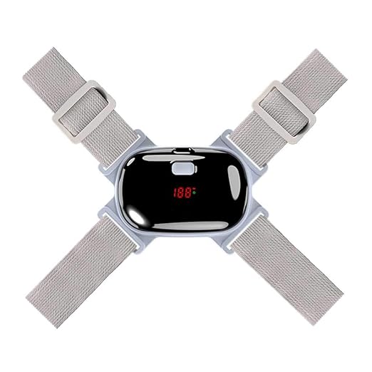 Smart Back Posture Corrector Shoulder Training Belt Intelligent LCD Display Screen Correction Humpback Vibration Massager Device (Color : Black)