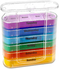Organizer 4 Times a Day Stackable Medication Fish Oil Storage for Travel HOM 28 Compartments