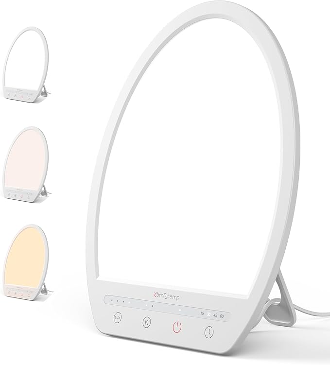 Comfytemp Light Therapy Lamp, Up to 16,000 Lux Sunlight Daylight Lamp with Touch Control, 4 Brightness & 3 Color Temperature, Birthday Gifts for Men Women Her, for Home Office Working Use