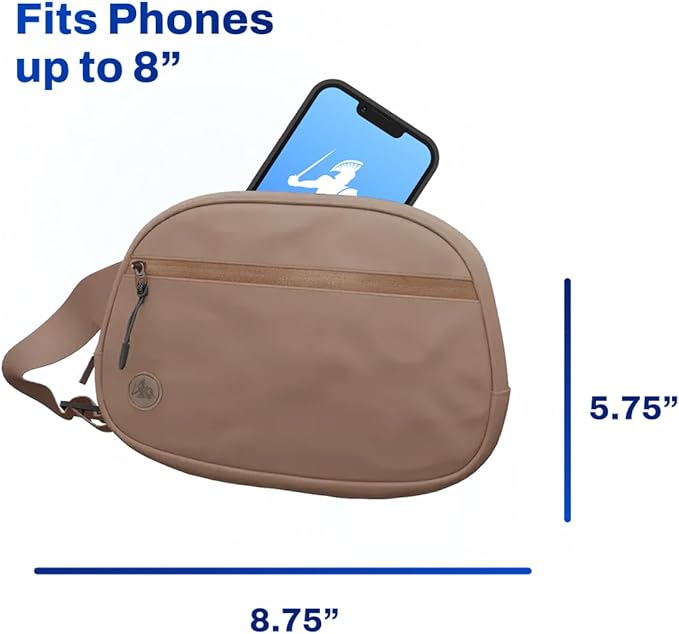 DefenderShield EMF & 5G Radiation Protection Fanny Pack - Light Brown Hip Pack for Men & Women - Adjustable Waist Belt Bag with Pockets
