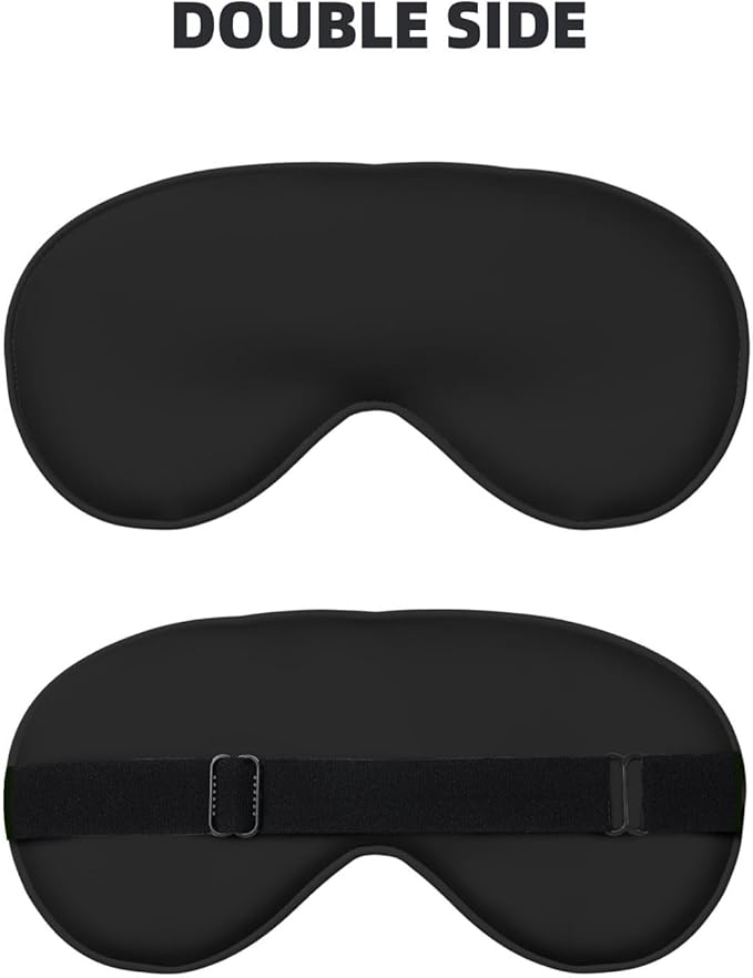 Personalized Eye Masks,Customized Sleep Blindfold Eye Mask,Custom Blackout Eye Cover with Adjustable Strap for Travel and Nap Solid Black