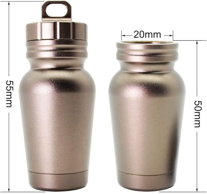 Waterproof Aluminum Pill Holder with Keychain Outdoor Medicine Bottle Seal First Aid Drug Holder
