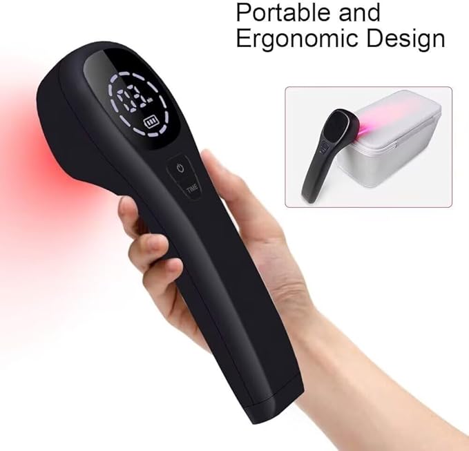 Cold Laser Human/Vet Device with LED Display Targets Joint and Muscles for Infrared Light(2x808nm +12X650nm)