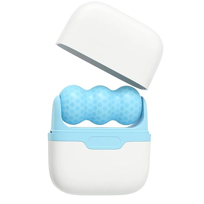 Ice Roller for Face Cooling Massager for Puffiness, Wrinkle Reduction & Migraine Relief – Portable, Reusable – Ideal for Women & Men(Blue)