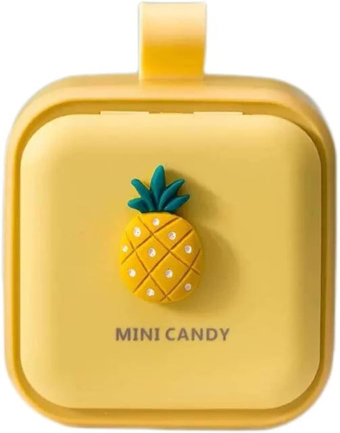Pill Dispenser, Cute Design, Portable Dispensing Box, Sealed and Moisture-Proof, 2.75 * 3.34 Inches. (Yellow)
