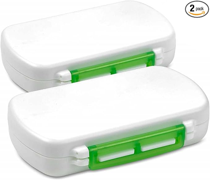 Pill Boxes- Pack of 2 Waterproof Medicine Pill Holder Cases, BPA-Free Daily Tablet Holder Storage Organizer Dispenser for Medications, Supplements, & Vitamins, Ideal for Travel by MEDca