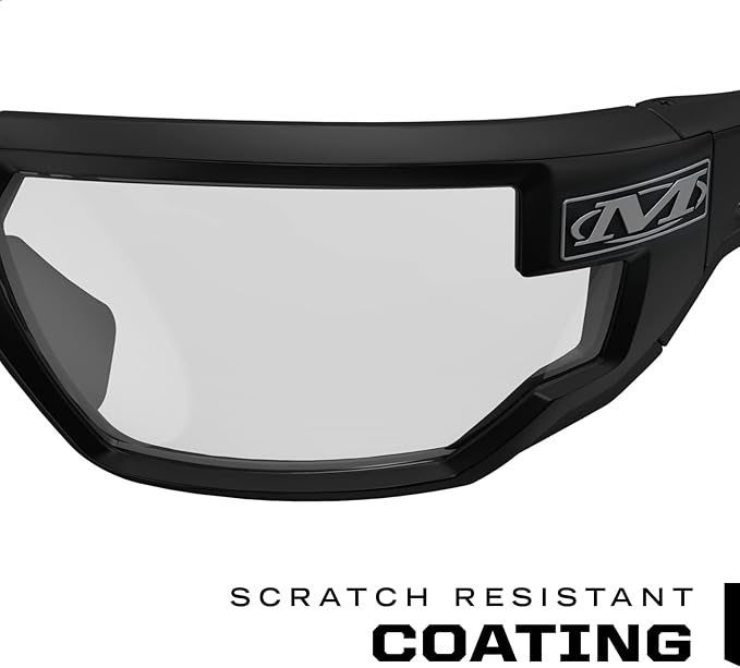 Mechanix Wear Type-X Clear Lens Safety Glasses - Anti-Fog Polycarbonate Industrial Safety Glasses - Ventilated Temples & Scratch-Resistant Lenses - Black Frame