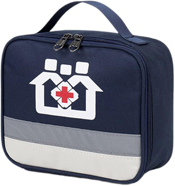 Large Capacity Pill Bottle Organizer Travel Storage Bag Medicine Bag for Medications Vitamin and Medical Supplies, Small, Navy Blue