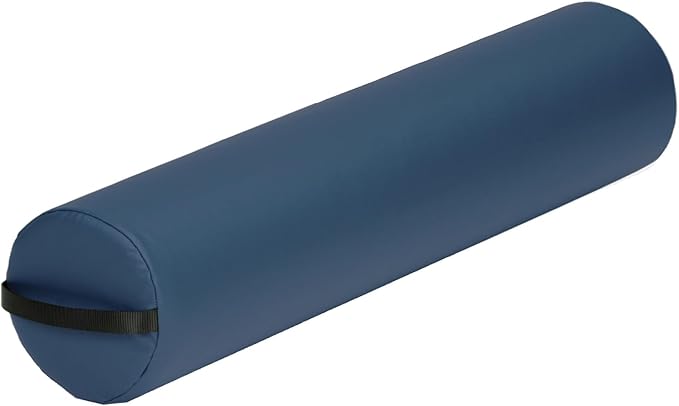 EarthLite Massage Bolster Pillow Full Round – Durable, Easy to Clean 100% PU Upholstery incl. Strap Handle/Professional Quality CFC-Free/Back Pain Relief