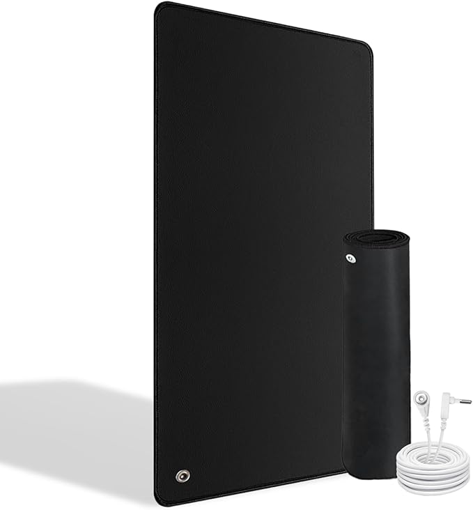 Grounding Mat Grounded Foot Pad 11.8"x23.6" Universal Grounding Mat for Work Desk, Computer, Relieve Pain with 15ft Cord