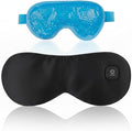 Heated Eye Mask for Dry Eyes, Hot & Cold Eye Compress Set, Cordless Rechargeable Sleep Mask, 3 Heat Levels, Eye Strain Relief, Washable Cover, Gift Box for Travel & Relaxation