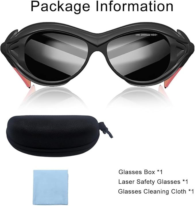 mozeeda Red Light Therapy Glasses, Professional Eyes Protection for Tanning Goggles, IPL Laser Safety Glasses Goggle 190-2000nm for Laser Hair Removal Treatment Red Light Therapy