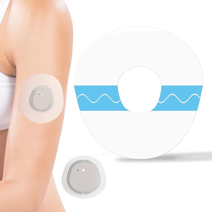 55-Pack G7 Sensor Adhesive Patches Latex-Free Sweatproof 10+ Days Wear Water-Resistant Tape Hypoallergenic & Breathable Pre-Cut Oval with Easy-Peel Backing Adhesion for Swimming Sports with Hole Patch