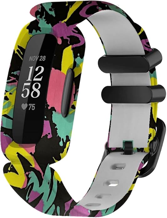 FitTurn Cute Pattern bands Compatible with Fitbit Ace 3 Activity Tracker, Replacement Adjustable Silicone Sport Strap Wristbands Accessories for Ace 3 Tracker