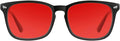 TIJN Blue Light Blocking Glasses for Women Men Clear Frame Square Nerd Eyeglasses Anti Blue Ray Computer Screen Glasses