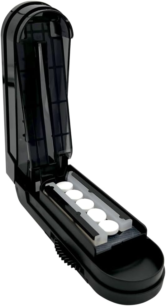 EZY DOSE Multi-Pill Cutter and Splitter with Dispenser, Cuts Multiple Pills, Vitamins & Tablets at Once, Stainless Steel Blade, Easy-to-Use, Travel Size Pill Organizer for Seniors and Adults