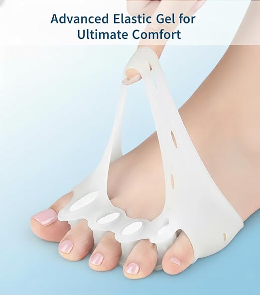 Upgraded Toe Separators & Toe Spacers for Women and Men - Podiatrist Recommended, Bunion Corrector, Foot Alignment and Pain Relief(2 Pair)