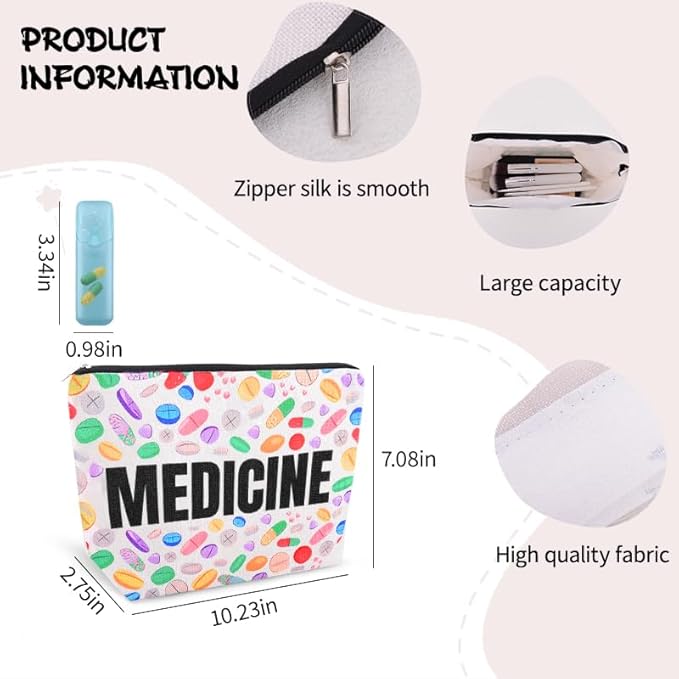 Travel Medicine Pouch Portable Small Pill Box Set First Aid Medication Organizer Bag Pharmacy Doctor Nurse Gift Bag for Hospital Patient Woman Men Pharmacist Accessories for Work Travel Medical Pouch