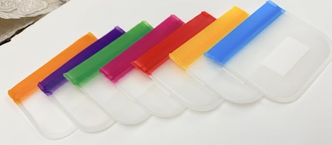 7 Piece Set Zipper Pill Pouch Organizers, Daily Purpose & Travel, Color-Coded Vitamin & Medicine Bags, Air tight Zip, Organize Small Items Bags