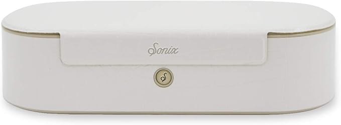 Sonix Beyond UV+O3 Sanitizer Box and Universal Charger UV and Ozone Disinfector for Phone, Mask, Makeup Brush, Nail Tool (White Croc)