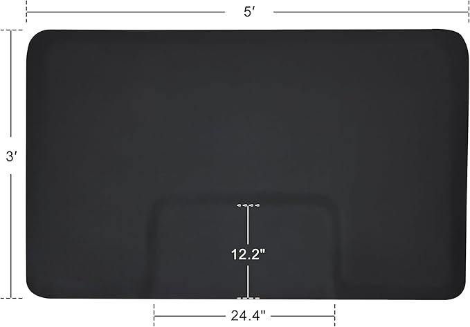 BarberPub 3 x 5 Feet Salon Floor Mat Anti Fatigue Barber Shop Chair Floor Mat for Hair Stylist Rectangle 1/2'' Thick 0040 Black