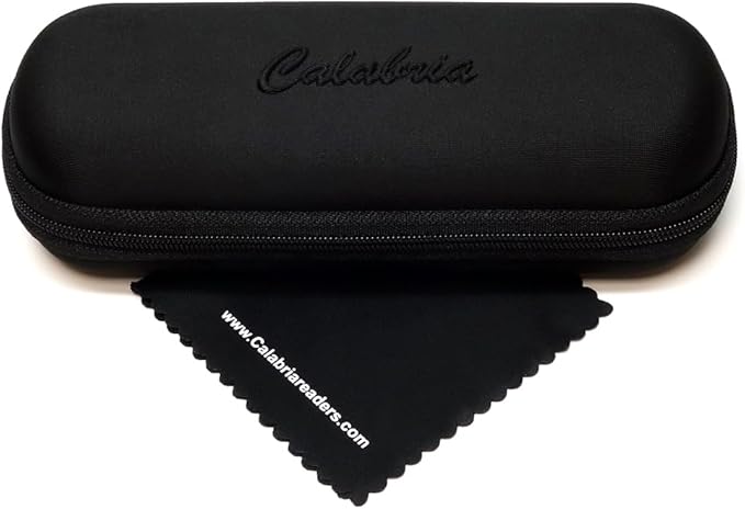 Calabria R861 Rectangular Blue Light Blocking Reading Glasses Men Women Trendy Eyeglass Work Gaming Computer Readers w/Case