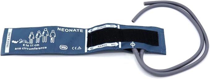 Blood Pressure PU Cuff with 35cm Dual Tubes for Neonate 6-11 cm, Reusable Replacement NIBP Cuff with Inner Airbag for BP Monitor Machine, No Connector