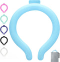 Cooling Neck Wrap with Insulated Bag, Reusable Ice Neck Ring & Body Cooler for Summer Heat, Wearable Cooling Tube Maintains 18°C/64°F for Outdoor, Sports, Travel (Blue)