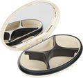 EQUADOSE Oval Compact Pill Case, Portable Organizer with Mirror, Travel Medication Holder with Removable Divider, Small Storage Case for Pills, Vitamins, Earbuds, Jewelry & Daily Essentials, Cream