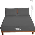 OKOHEY Grounding Fitted Sheets with 15ft Earthing Cord, Full Size, 90% Organic Cotton + 10% Silver Fiber, Soft & Breathable Grounded Sheet for Better Sleep and Enhanced Wellness, Gray