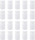 20 Pcs Empty Pill Bottles, 50ml Small White Plastic Medicine Containers with Lids, Portable Travel Pill Holder for Medication, Vitamins & Crafts