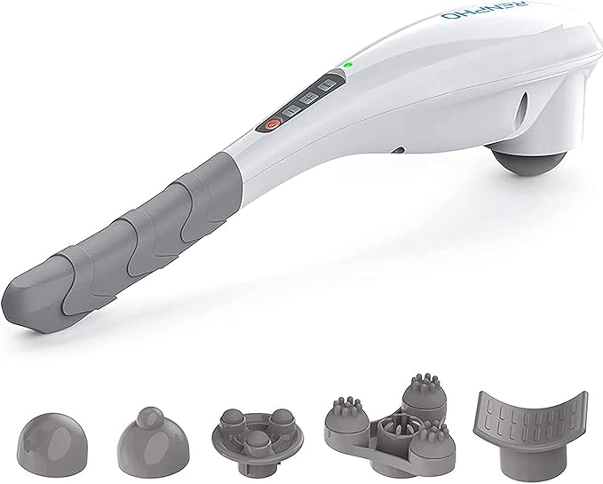 RENPHO Rechargeable Handheld Back Massager, Cordless Electric Neck Massage Tool for Shoulder, Foot, Leg, Calf, Birthday Gifts for Women and Men