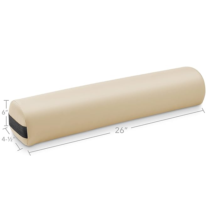 Saloniture 3/4 Round Massage Table Bolster Under-Knee Pillow Pad - 26 x 6 x 4-1/2 Inch - Cream