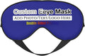 Personalized Eye Mask Add Picture Text Image Logo Custom Travel Sleeping Masks for Home Office Customized Sleep Mask for Men Women Blocks Light Adjustable Strap Blue