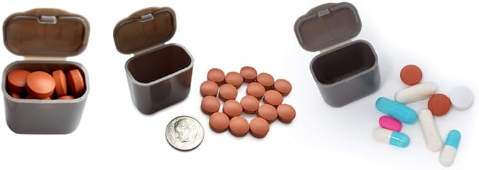 Monthly Med Organizer with 31 Daily Removable Pill Pods for Home, Work, Travel, Numbered Pillboxes for Supplements & Vitamins (Grey)
