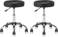 Set of 2 Round Rolling Stool Swivel with Wheels Adjustable Height Heavy Duty Wide Seat Drafting Stool Chair for Office Salon Massage Spa Medical Tattoo Beauty 2 Pack