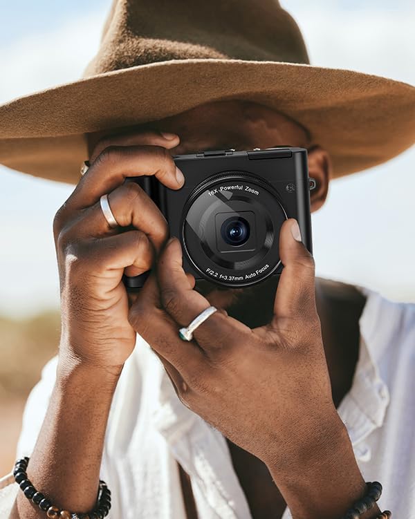 4K Digital Camera, 64MP Rear and Front Camera for Photography and Video Autofocus Anti-Shake, 3'' Selfie Flip Vlogging Camera with Ultra Bright Flash, Camera with Dial 16X Zoom (2 Batteries+Charger)