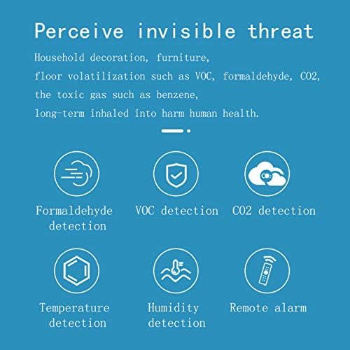 Zigbee Smart Air Detector, Formaldehyde HCHO/VOC Detector, CO2, Temperature, Humidity Monitoring, 5 in 1 Tester, for Household, Office,Hotel.ZigBee Hub Required.