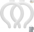 Cooling Neck Wrap with Insulated Bag, Reusable Ice Neck Ring & Body Cooler for Summer Heat, Wearable Cooling Tube Maintains 18°C/64°F for Outdoor, Sports, Travel (White*2)