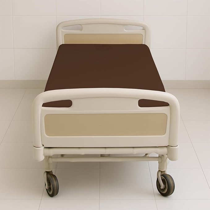 1 Pack Fitted Hospital Bed Sheets - Soft Microfiber Hospital Fitted Sheet - Hospital Bed Fitted Sheets (Chocolate, 36" x 84" x 12")