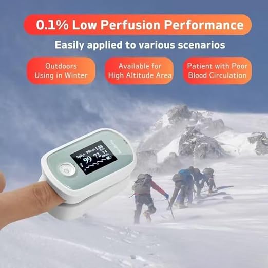 Fingertip Pulse Oximeter with Respiration Rate Monitor, Advanced Sensor Technology for Precise & Stable SpO2 Measurement with Fast Response, Oxygen Monitor Finger with OLED Display for Sports, Fitness & Home Use