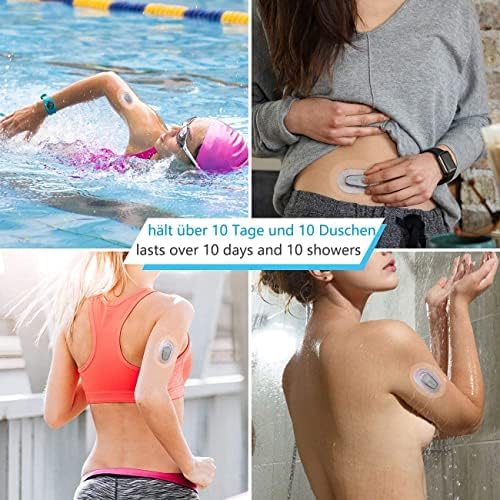 55 Pack Dexcom G6 Adhesive Patches,Waterproof & Transparent Dexcom G6 Overpatch for 10 Days Long Stay Fixation Monitor Protection，Easy to Use Pre-Cut Adhesive Tape.