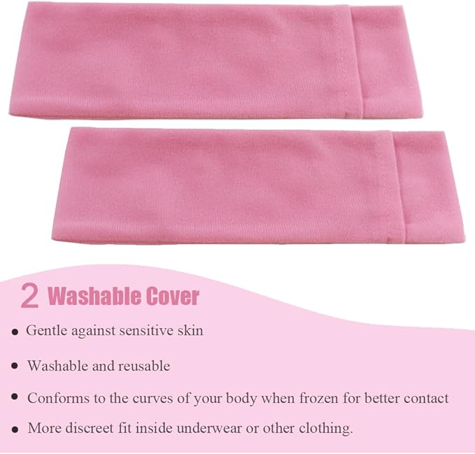 Perineal Cooling Pad for Postpartum Recovery, Extra Durable Gel Cold Packs for Hemorrhoids & C-Section Relief, 2 Reusable Ice Packs & 2 Washable Covers, New Mom Gift