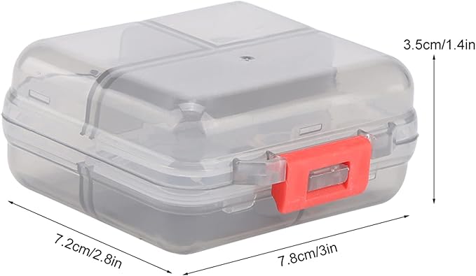 AYNEFY 7 Grids Weekly Travel Box,Portable Travel Vitamin Fish Oil Organizer Pocket Case Container Box(Grey)