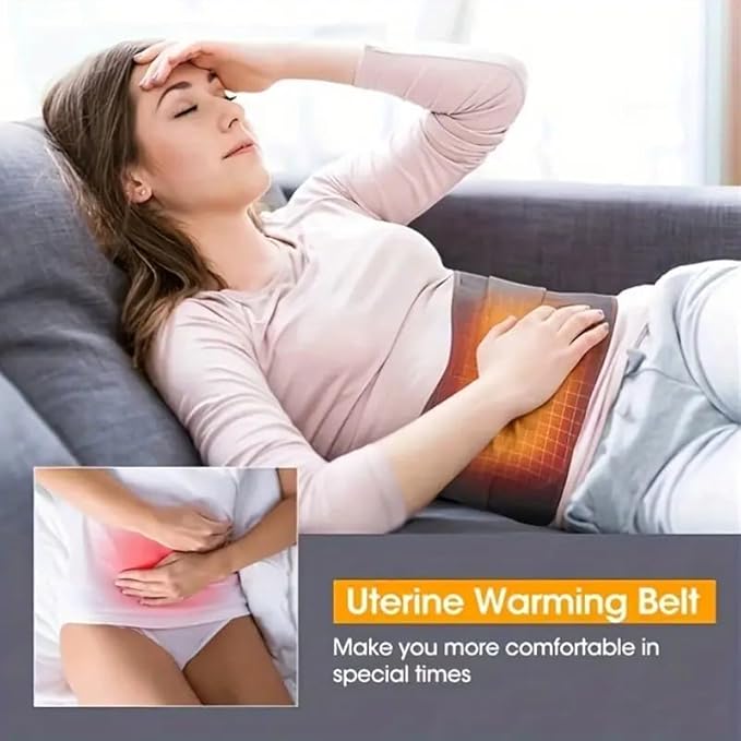 Cordless Heating Pad with Massager for Lower Back Pain Relief, Portable Wearable Wrap 5 Vibration & 3 Heat Levels for Period Cramps Relief, Gifts for Women Men Mom Dad Home Office Use(39.76x8.27in)