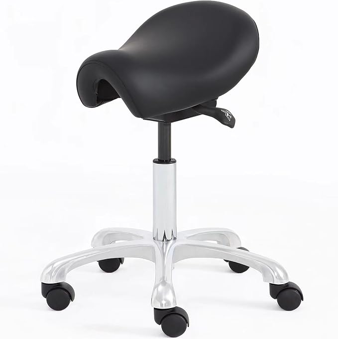 Saddle Stool Rolling Chair, Lash Tech Stool Ergonomic Saddle Chair for Bar Salon Spa Tattoo Makeup Hair Stylists