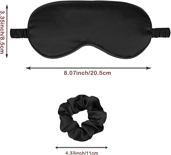 24Pcs Satin Eye Mask Silk Sleep Masks Silky Eyes Cover Blackout Blindfold Eyeshade Scrunchies Hair Ties Travel Wedding Gift