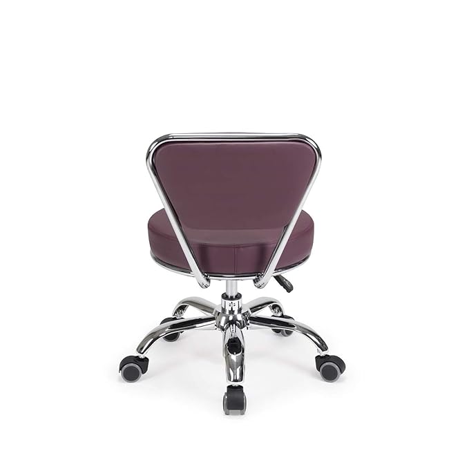 MAYAKOBA Dayton Pedicure Stool (Burgundy) Pneumatic, Adjustable Height, Perfect for Nail Salon, Pedicure spa